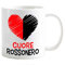 Tazza Mug del tifoso Gadget compatibile Stampa Cuore dei colori della tua squadra preferita Internazionale (Cuore Rossonero Love Milano)