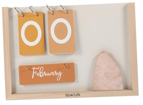 EXCEART Dekorativer Tischkalender Retro Dekor Tischzubehör Dekorieren Vintage Dekor Desktop Zubehör Schreibtisch Dekor Blockkalender Für Schreibtisch Arbeitszimmer Tisch Holz