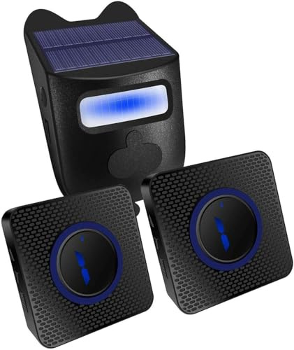 Topyond Driveway Alarms Wireless Outside, 1 Detektor 2 Empfänger | Solar-Einfahrtsalarm, Kabellose Sicherheit Mit Großer Reichweite, Bewegungssensor, Infrarot Türklingel