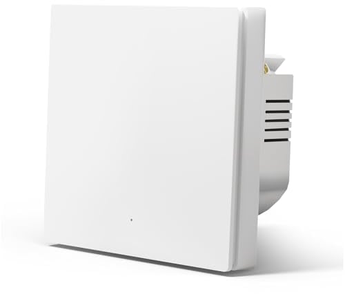MVAVA ZigBee Lichtschalter, Smart Wandschalter Alexa und Google Home Work mit Tuya, 86mm Lichtschalter Unterputz, Wandlichtschalter (Neutrale Leitung Benötigt) 1 Fach 1 Weg Weiß