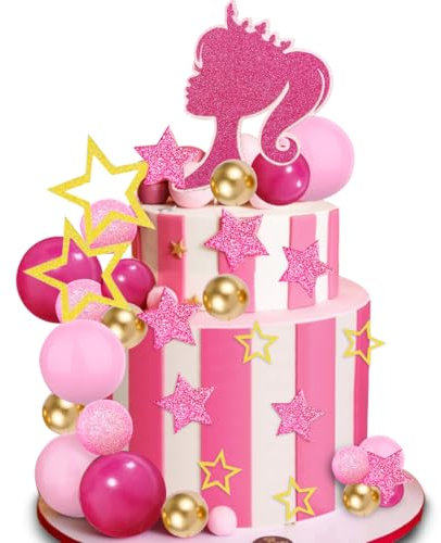 36 Stück Tortendeko Geburtstag Mädchen, Cake Topper, Geburtstag Deko, Glitter Party Decorations, Happy Birthday Tortendeko für Mädchen Geburtstag Party Kuchen Deko Supplies