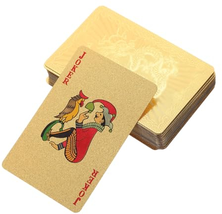 MUSISALY Goldene Pokerkarten PVC Kartenspiel Für Party Tischspiele Pokerspiel Camping Strand
