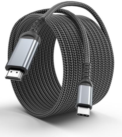 ALLEASA USB C to HDMI Cable 3m 10ft 4K | Gold-Plated Plugs, Aluminum | Thunderbolt 3/4 Compatible for iPhone 15, MacBook, iPad Pro, Galaxy, Dell, HP