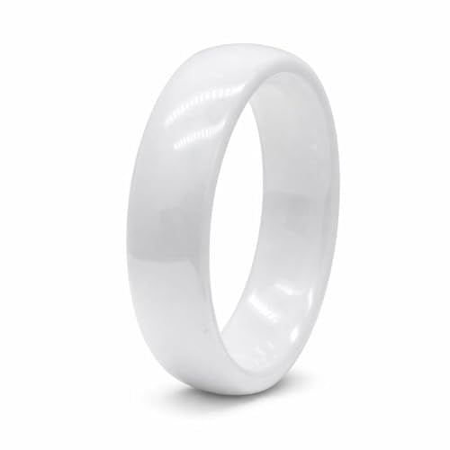 Soul-Cats Keramikring klassisch weiß schlicht & glatt Band Ring Partnerring Damen Herren