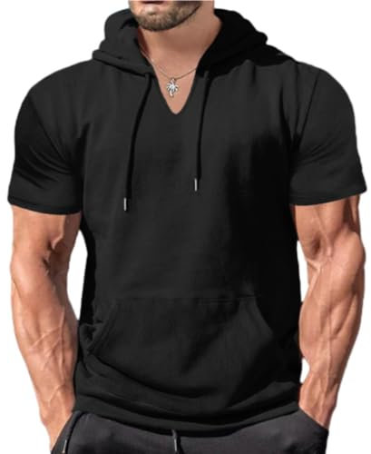 Kurzarm Herren Temperament Trend T-Shirt Herren Base T-Shirt Herren Klassisch Mode All-Match Sportshirt Herren Atmungsaktiv Casual T-Shirt Herren A-Black XL