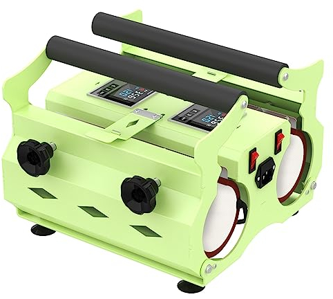 Tumbler Heat Press Machine, Double Station Roller Heat Press, Sublimation Printer Heat Press Machine, with Temp&Timer Setting