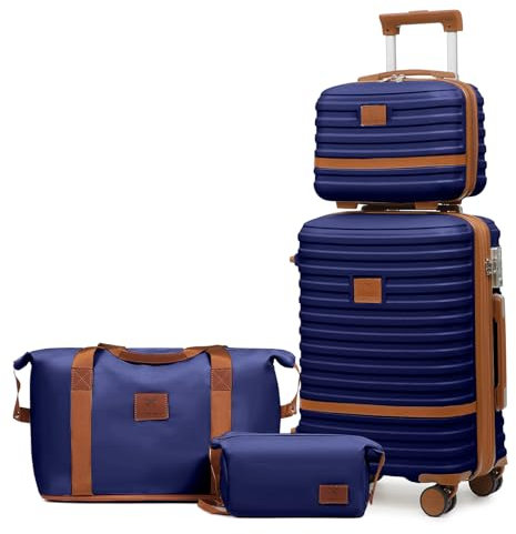 Joyway Set de Valise, ABS Bagages Cabine de Voyage - 13/20 Pouces, Valise Trolley Extensibles -, 360° roulettes et Verrou TSA, Inclus 1 Trousse de Toilette et 1 Sac à Bandoulière