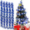 Ghirlanda Di Alberi Di Natale, Ghirlanda Di Orpelli Natalizi, Ghirlanda Di Metallo Scintillante 5 Pezzi * 2 M Per Ringhiere, Finestre, Caminetti, Decorazioni Per Alberi Di Natale(Blu, argento)