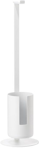 Zone Denmark Rim Toilettenpapierhalter Stehend Inkl. Toilettenpapier Aufbewahrung, Klopapierhalter Stehend aus Aluminium, Praktisches und Elegantes Badzubehör, Durchm. 20 cm, Höhe 75 cm, Weiß
