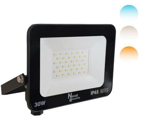 Nova Electricity Foco LED Exterior 30W, Luces LED Exterior Jardín, Aplique Pared IP65, Proyector LED Impermeable para Jardín, Terraza y Patio, 6500K Blanco Frío [Clase de Eficiencia Energética F]
