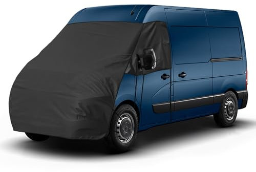 Housse de Pare-Brise Avant Remplacement pour Renault Master 2010-2024/Movano 2010-2024, Protection Solaire Complète Luxe Couverture Disque Avant d'occlusion, Couverture de Pare-Brise 420D (Noir)