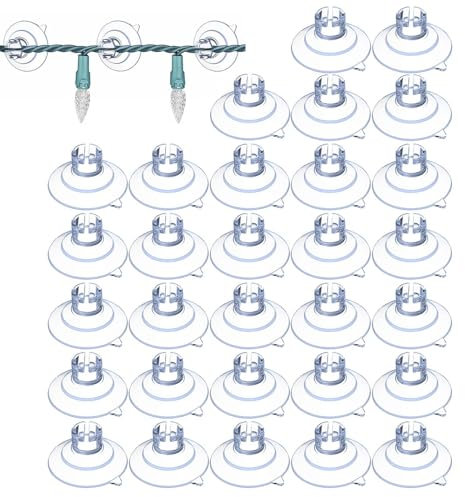 Lot de 30 ventouses transparentes pour couronne de Noël - Pour fenêtre de Noël