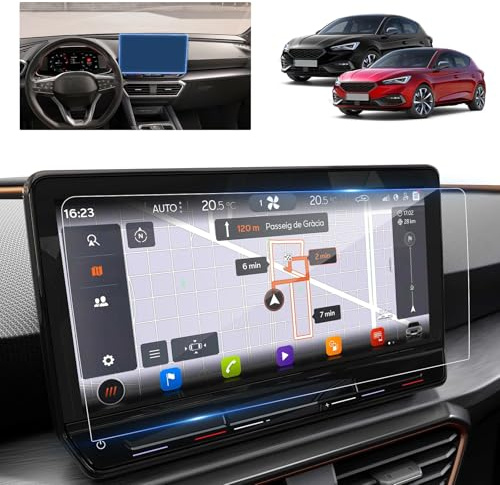 BSTW Kompatibel mit Seat Leon Mk4 2020-2024 10 Navigation Schutzfolie für Seat Leon FR Style Xcellence Gehärtes Glas Displayschutzfolie 9H Kratzfest HD Klar