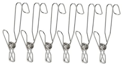 Alipis 6pcs Stainless Steel Hook Clip Windproof Sock Clip Household Bathroom Towel for Clothes