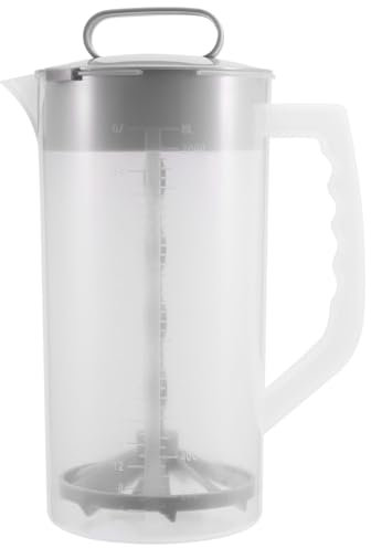 Remingtape Mixing Pitcher for Drinks,2 Quart/64oz Plastic Water Pitcher with Lid,Easy-Mix Juice Container,Angled Plastic Blades