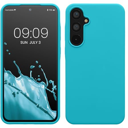 kwmobile Handyhülle für Samsung Galaxy A55 5G Hülle - Case Silikon - Kabelloses Laden - Schutzhülle Cover in Cool Glacier