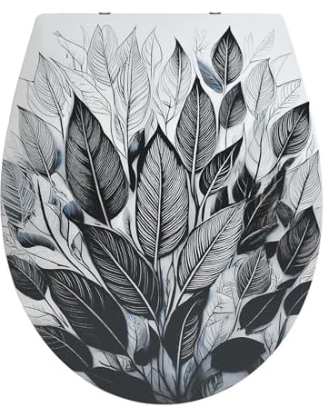 MSV – Tina PP WC-Sitz – Absenkautomatik – 45,6 x 37,2 x 4 cm – Weiß – Universelles Design, geeignet für Familien – Einfache Montage und Reinigung