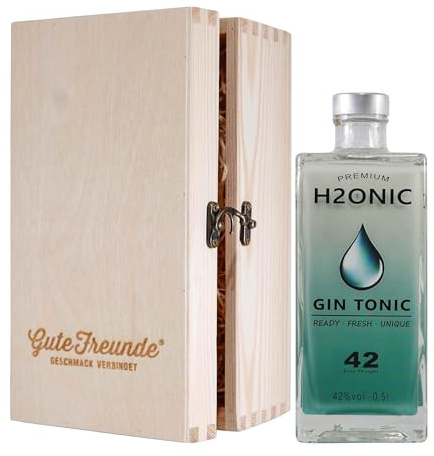 Hartingowe H2ONIC Gin mit Geschenk-Holzkiste
