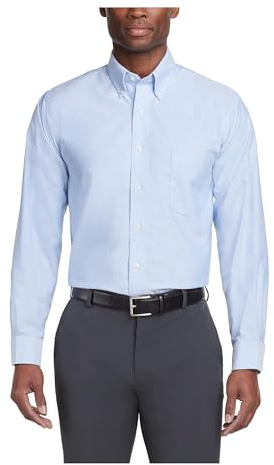 Van Heusen Men's dress button down shirts, Blue, L UK