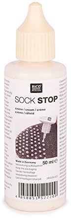 Rico Design Sock Stop cremefarbig robuste rutsch und abriebfeste Gummisohle selber machen