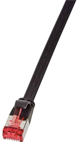 LogiLink CF2023S RJ45 Netzwerkkabel, Patchkabel CAT 6 U/FTP 0.50m Schwarz vergoldete Steckkontakte, 3 Stück