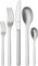 WMF Linum Edelstahl Besteck Set 6 Personen, Essbesteck Set 30 teilig, Monobloc-Messer, Cromargan Protect mattiert, kratzbeständig, spülmaschinenfest