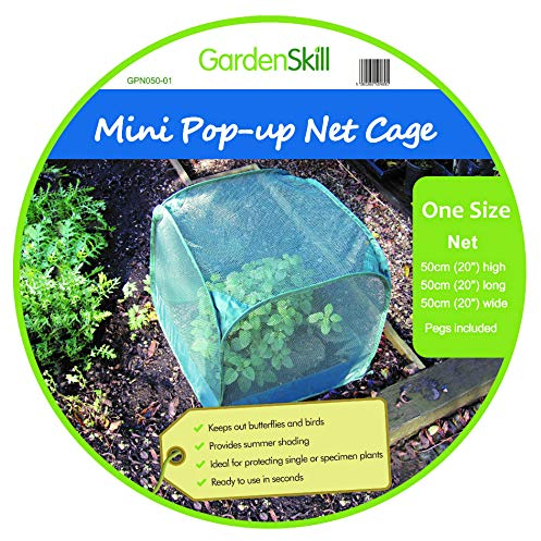 GardenSkill Mini Serre Jardin à Mailles Fines 50x50cm | Pop Up Housse de Protection pour Plantes, Semis | Couverture Pot de Fleur | Protège des Oiseaux, des Insectes, de la Pluie et de la Surchauffe