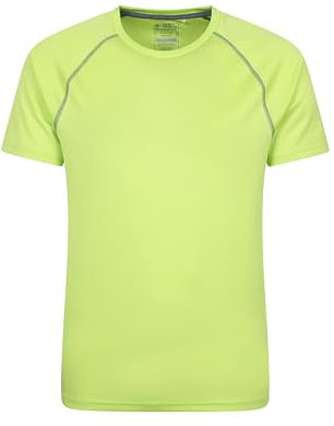 Mountain Warehouse Endurance Mens T-Shirt – Breathable Tee, UPF50 Protection, Lightweight Shirt, Comfortable & Quick Drying Top - for Gym, Travelling, Running Lime S