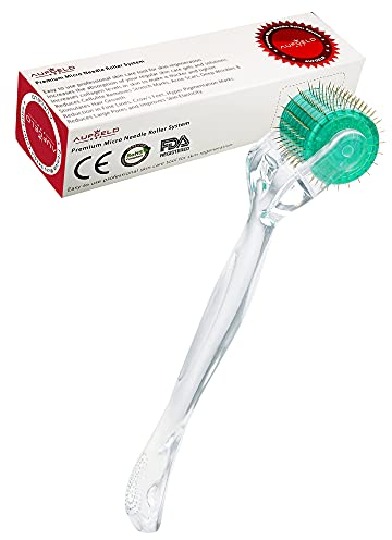 Aufgeld AG192 - Rouleau Derma Roller individuel en titane en forme de diamant - Soin de la peau pour les rides du visage, la perte de cheveux, les vergetures, les micro-aiguilles avec étui de 0.3 mm