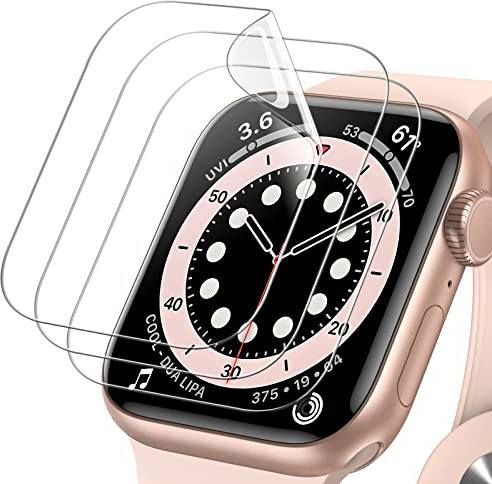 JETech Schutzfolie für Apple Watch SE (2022/2020) /Series 6 5 4 44 mm, Hoch Definition TPU Displayschutz, Ultradünn, 3 Stück
