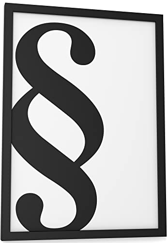 Papierschmiede® Typografie Poster, DIN A4 (21x30 cm), Wanddeko Büro, Arbeitszimmer, Küche, schwarz-weiß Bild mit Spruch OHNE Rahmen, Symbol: § Paragraph schwarz auf weiß
