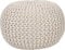 Decor Therapy Lola Pouf, rund, gestrickt, Lurex-Garn und Baumwolle, cremefarben, 20 x 20 x 14 cm