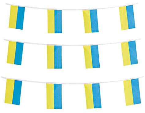Ukraine Flaggen Ukrainische kleine Schnur Mini-Flagge Wimpel Banner Dekorationen