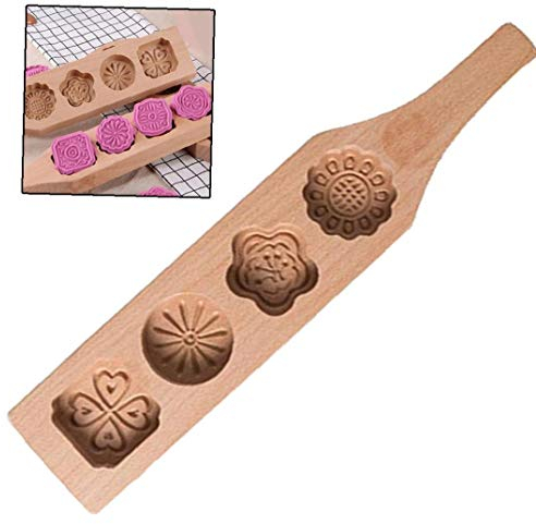 Lankater Holz Plätzchen-Formen Chinese Autumn Festival Mond-Kuchen-Form-Muffin Mooncake Keks Schokolade Kürbiskuchen
