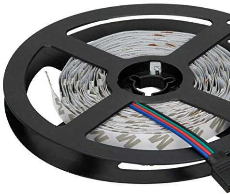 ECD Germany LED Strip Streifen SMD 5050 RGB 8m - 60 LEDs/m - 720 lm/m - Farbwechsel - Selbstklebend - LED Stripe Leiste Lichterkette Lichtleiste Lichtband Band Beleuchtung