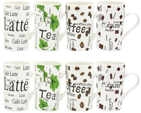 Priceless Homeware 500ml Large Ceramic Mug Microwave & Dishwasher Safe Hot Chocolate Cappuccino, Espresso,Latte, Hot Tea Mugs Set of 4 & 8 -Hot Cocoa Mugs (8Pcs Set - Mix)