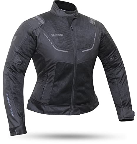 DEGEND Breeze Lady | Sommer-Motorradjacke für Damen mit PU-Protektoren und Herausnehmbarem, wasser- und winddichtem Futter | Europäische Zulassung