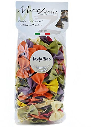 Bunte Pasta Farfalline 6 Colori, 250 g, Farbige Schmetterlings Nudeln, Marco Zanier