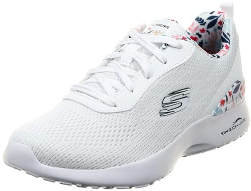 Skechers Skech-AIR Dynamight Sneaker, White Mesh/Multi Trim, 35 EU