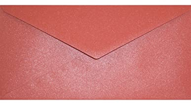 Netuno 100 Briefumschläge Perlmutt-Rot 110x 220 mm 120g Aster Metallic Ruby lange Umschläge glänzend Briefkuverts mit Perlmutt-Schimmer für Einladungskarten Geburtstagskarten Weihnachten