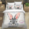 XPINGO Kinder Bettwäsche Hase 135x200 cm 2teilig Jungen und Mädchen 100% Mikrofaser Sommer Weiche Winter Warm Bettbezüge 3D Osterhase Bettbezug mit Kissenbezüge 80x80 cm