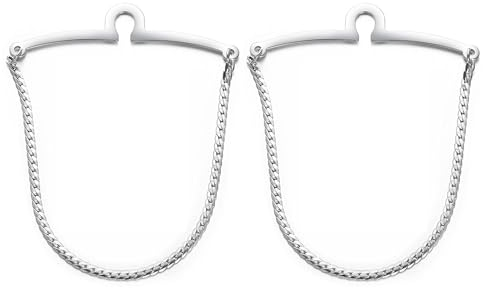 RunootPR Krawattenkette Set Silber Krawattennadel mit Kette Personalisiert für Herren Schmuck Geschenk