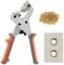 Crovida Grommet Punch Kit 6MM Handle Eyelet Punch Tool with 500Pcs Golden Grommet of 1/4 Inch,Manual Hole Pliers for Belts, Canvas,Crafts, Poster,Tarpaulin Banner