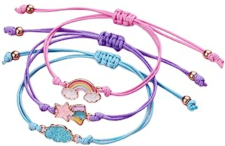 Lucien 3 Stück Armband Mädchen, Freundschaftsarmband Kinder Einstellbare Geflochten Armband, Regenbogen Rrmband für Mädchen Geschenke und Kinder Mitgebsel Kindergeburtstag (Regenbogen)