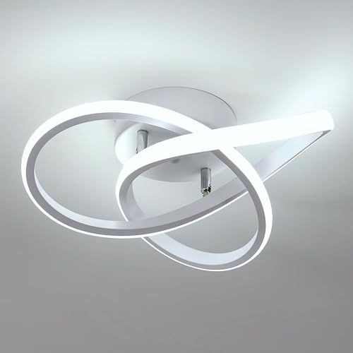 Comely LED Deckenleuchte, 30W 3375LM Moderne Deckenlampe, Aluminium LED Lampe für Wohnzimmer Schlafzimmer Flur Küche Balkon, Kaltweißes Licht 6500K, 30cm, Weiß
