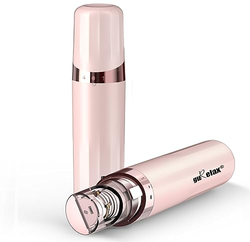 Gurelax - Gesichtshaarentferner für Frauen,Batteriebetriebener - LED-Licht Epilierer Damen Gesicht, ArmeHaarentfernung gesicht damen, 18 Karat vergoldet Kopf Gesichtsepilierer, Alle Altersgruppen