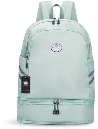 HUA ANGEL Rucksack Damen GroßE KapazitäT Faltbarer Ein Wochenende Sportrucksack Mit Schuhfach Und Nassfach FüR Reise Schwimm Training Beach Yoga Aus Nylon Leichter Wasserdichter Outdoor