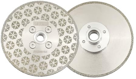 DT-DIATOOL Diamond Cutting and Grinding Disc 2-Pack 125mm x M14 Thread Flange Single Side Electroplated Diamond Disc for Granite Marble Natural Stone Tiles