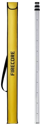 Firecore Asta di livellamento telescopica da 3 m, aste di misurazione in alluminio per laser a linee incrociate, asta di misurazione con borsa in nylon, lunghezza 3 m in 3 segmenti, divisione cm/mm)