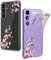 Ciciber für Samsung Galaxy A35 5G Hülle, Transparent Handyhülle für Samsung A35 Dünn Mädchen Muster Stoßfest Schutzhülle Galaxy A35 Case TPU Cover mit Pfirsichblüte Blumen Motiv